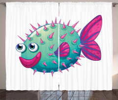 Vibrant Color Bubble Fish Curtain