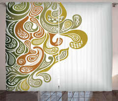 Modern Scroll Leaf Curtain
