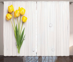 Tulips on Rustic Board Curtain