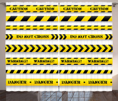 Caution Tapes Pattern Curtain
