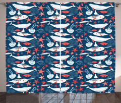 School of Fish Narwhal Curtain