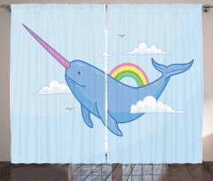 Flying Whale Curtain