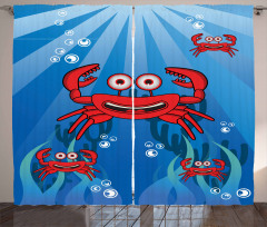 Funny Underwater Mascots Curtain