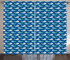 Bicolor Ocean Animals Curtain