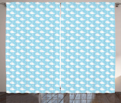 Blue Baby Shower Design Curtain