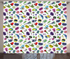 Colorful Music Themed Curtain