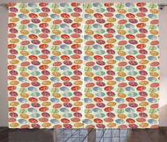 Flowery Vintage Eggs Curtain