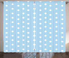 Polka Dots Blue and White Curtain