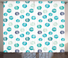 Round Shapes Pastel Colors Curtain