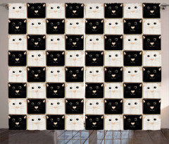 Squares with Cats Curtain