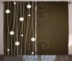 Dotted Lines Vintage Curtain