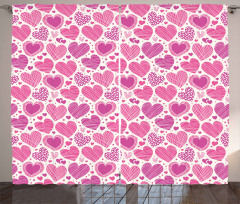 Pink Romantic Motifs Curtain