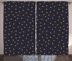 Yellow Stars and Dots Curtain