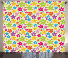 Sixties Hippie Flowers Curtain