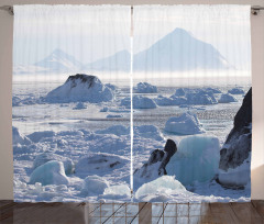 Arctic Winter Ice Lake Curtain