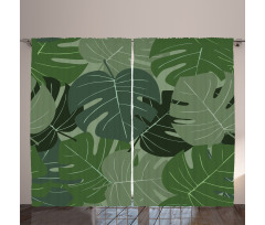 Camo Palm Leaves Curtain