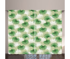 Palm Tree Island Foliage Curtain