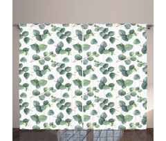 Watercolor Eucalyptus Art Curtain