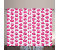 Watercolor Pink Leaves Curtain