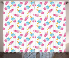 Watercolor Popsicles Curtain