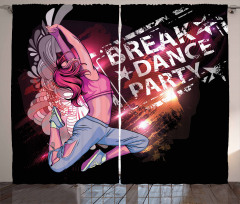 Break Dance Party Theme Curtain