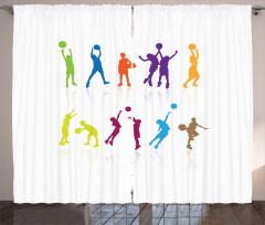 Colorful Kids Basketball Curtain