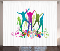 Teen Dance Floral Vivid Curtain