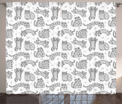 Ornamental Kittens Art Curtain