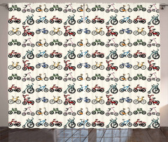 Colorful Bicycles Pattern Curtain