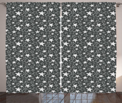 Greyscale Geometric Shapes Curtain