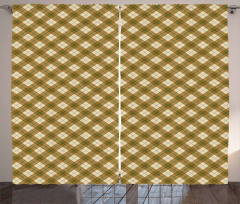 Brown Diagonal Retro Curtain