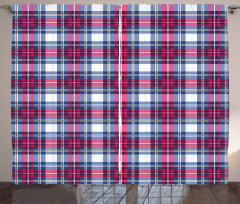 Pink and Blue Tartan Curtain