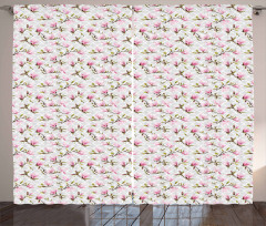 Magnolia Flower Pattern Curtain