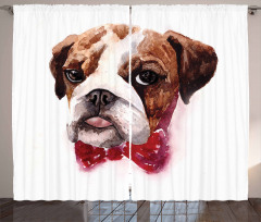 Watercolor Dog Curtain