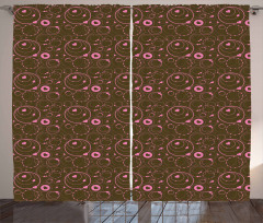 Valentines Day Circles Curtain