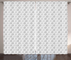 Greyscale Foliage Design Curtain