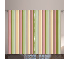Pastel Colored Bands Curtain