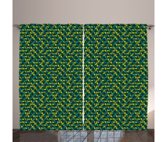 Green Toned Shapes Curtain