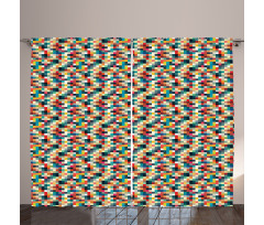 Colorful Squares Grid Curtain