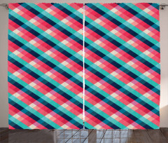 Diagonal Grid Rhombuses Curtain