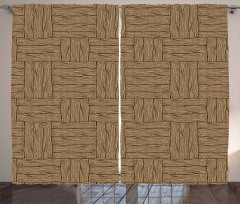 Wooden Texture Motif Curtain