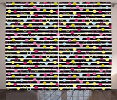 Retro Stripped Backdrop Curtain