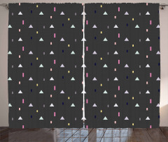 Triangles Color Art Curtain