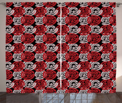 Digital Featured Rose Curtain
