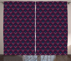 Vivid Hexagon Shapes Curtain