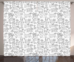 Kittens Pattern Curtain