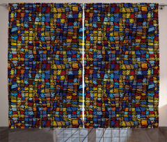 Victorian Mosaic Tiles Curtain