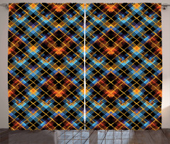 Modern Geometric Tartan Curtain