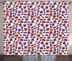 Abstract Shapes Dots Curtain