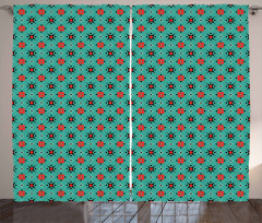 Geometric Retro Motifs Curtain